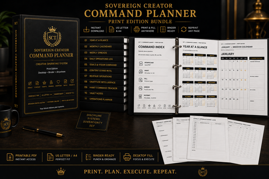 SOVEREIGN CREATOR COMMAND PLANNER Universal Field Edition — Print · Desktop · Binder